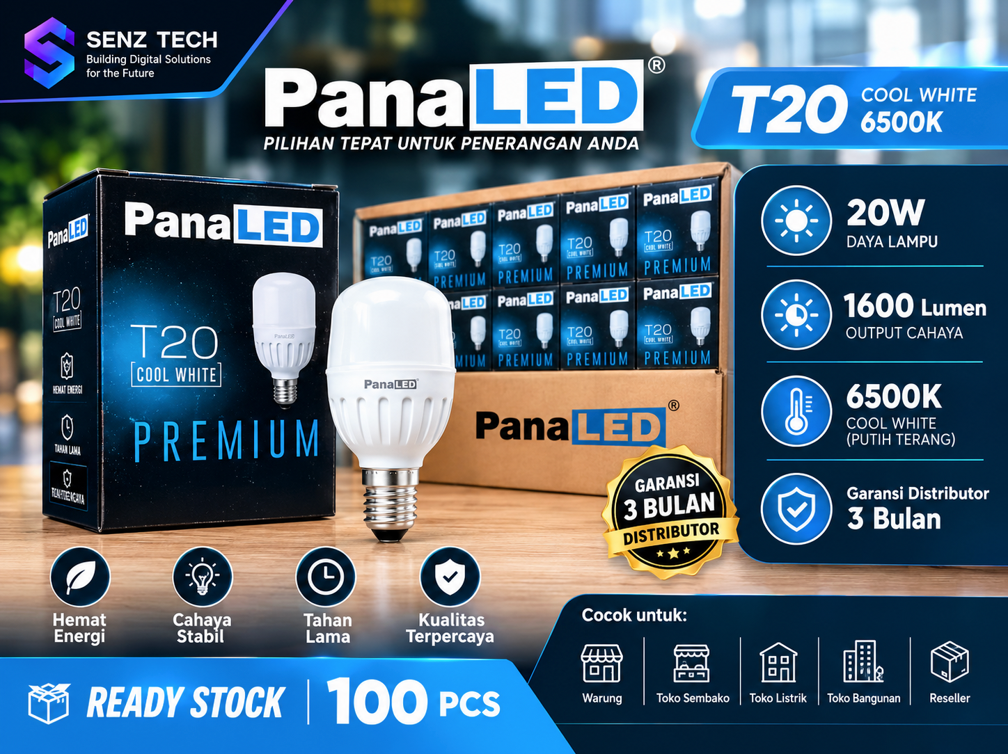 PanaLED Premium T20 20W - SENZ TECH